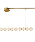 Modern Minimalist Nine Light Brass Pendant Light With Sleek Magic Bean Profile, elegant nine-bulb suspension fixture.