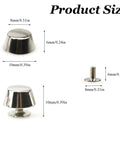 Product size guide for Top Shelf Heavy Duty Brass Purse Feet With Crisp Silver Rivet Screws For Handbags Knockout Bag Bottom Studs.