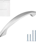 Brushed Satin Nickel Cabinet Pulls Curved Arched Kitchen Cabinet Handles Modern Hardware For Drawers And Dressers 3 Inch Hole Centers Easy Install Includes 25 Pack