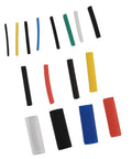 Colorful Heat Shrink Tubing Kit With 580 Pieces For Wire Insulation Protection And Leak Prevention, Fast Shrinking At 84C Temp, Durable Polyolefin Material With 2:1 Ratio To Keep Your Cables Snazzy And Secure. assorted heat shrink tubes in black, yellow, blue, red, green and white