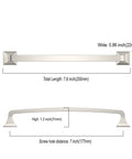 Diagram of Ten Pack 7 Inch Brushed Satin Nickel Cabinet Pulls For Cabinets And Drawers With 177mm Hole Centers Kitchen Hardware