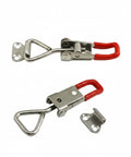 Adjustable Stainless Steel Toggle Latch Quick Release Draw Clamp shown in open and closed positions on white background