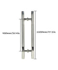 Brushed Stainless Steel Round Tube Door Handle 1200x900mm for glass and wood doors, push pull design, tough as nails hardware