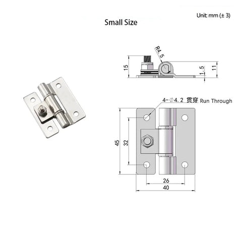 Stainless steel adjustable torque hinge, small size, 1 pc, model XG11-077-1, Amazon