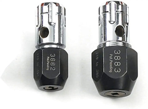 Close-up view of hex adapters from Super Handy 42 Piece Metric Ratcheting Tap And Die Set Makes Threading A Breeze With Reversible Handles.