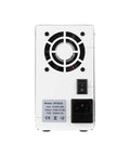 Beefy Adjustable Lab Power Supply 30V 10A Voltage Regulator rear view with labels and fan visible