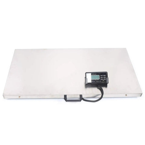 Built Like A Rock Heavy Duty Pet Scale Designed For Big Dogs And Livestock With Stainless Steel Platform and Snappy LCD Screen view from above