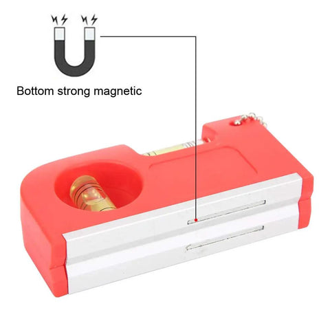 Rcniso Spirit Level Bubble Measuring Instrument for Home 2 Pieces Mini Magnetic Gradient with High Precision for Family Life ABS + TPR + Aluminum Frame showing strong magnetic base.