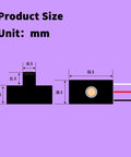Technical diagram of DC 8 To 50V Photoelectric Switch For Auto On Off Dusk To Dawn Light Sensor Control with measurements