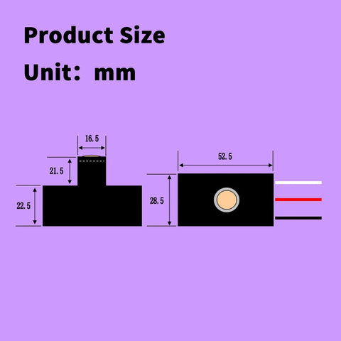Technical diagram of DC 8 To 50V Photoelectric Switch For Auto On Off Dusk To Dawn Light Sensor Control with measurements