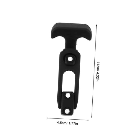 Two Pack Flexible T Handle Draw Latches With Rubber Seal Beefy Heavy Duty Toolbox Locks, black latch with dimensions shown