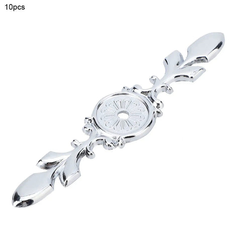 Silver 118mm vintage zinc alloy cabinet knob with back plate from 10 piece set for dressers and cabinets.