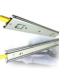Beefed Up Heavy Duty Full Extension Drawer Slides Pair With Lock 32 Inch Three Section Ball Bearing, cold rolled steel