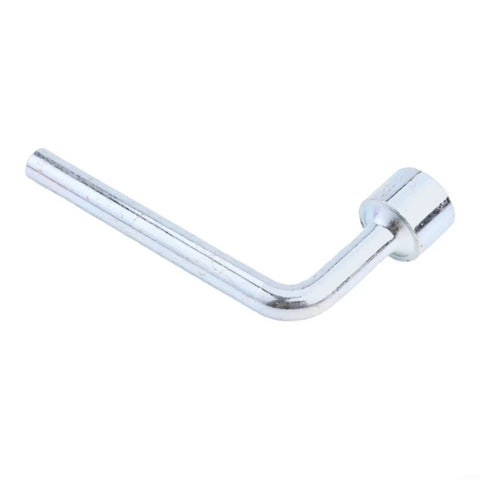 L-shaped metal tool with socket, likely a wrench, isolated on white background