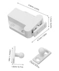 Dimensions of Push To Open Cabinet Hardware 8 Pack Self Closing Latch For Kitchen Cabinets Wardrobe Cupboard Doors And Drawers White Easy Access Kid Safe No Handles For Modern Homes