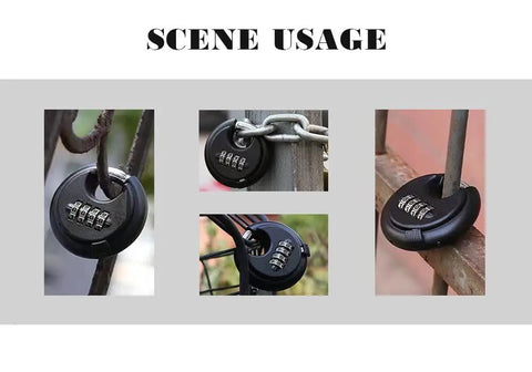 70mm Weatherproof Disc Padlock With 4 Digit Resettable Combination Built Tough Outdoor Padlock For Garage Fence Shed