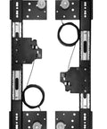 Slick Hidden Door Track With Invisible Swing Pivot Hinge For Closet Wardrobe No Sweat Install Heavy Duty Steel butterfly slide hardware, view of the track and rollers.