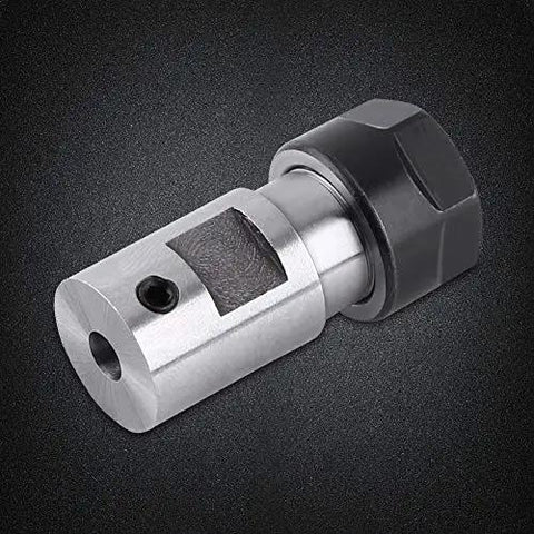 5mm CNC metal mill spindle collet holder with straight shank and clamping nut, balanced steel design for precision milling and deep cutting