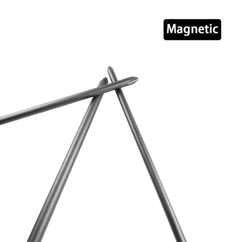 Six Piece One Quarter Inch Hex Shank Phillips Screwdriver Bits Set With Magnetic Cross Heads, long 5.9 inch bits detail view