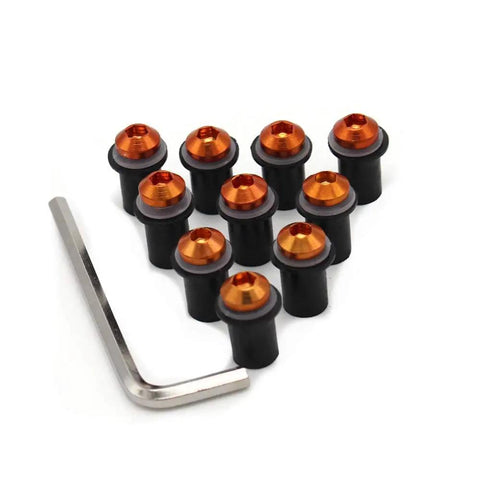Orange Aluminum Fairing Bolt Kit For Yamaha R1 Windshield Installation Hardware Set With Well Nut Screws Clips And Clamps