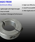 Lightweight Aluminum Half Inch Double Split Shaft Collar Two-Piece Clamp with Set Screw made of aluminum alloy
