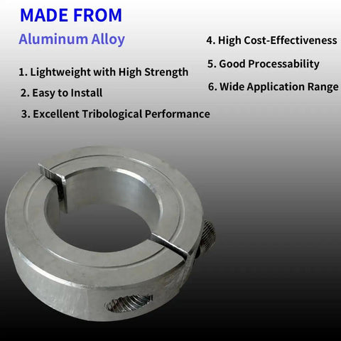 Lightweight Aluminum Half Inch Double Split Shaft Collar Two-Piece Clamp with Set Screw made of aluminum alloy