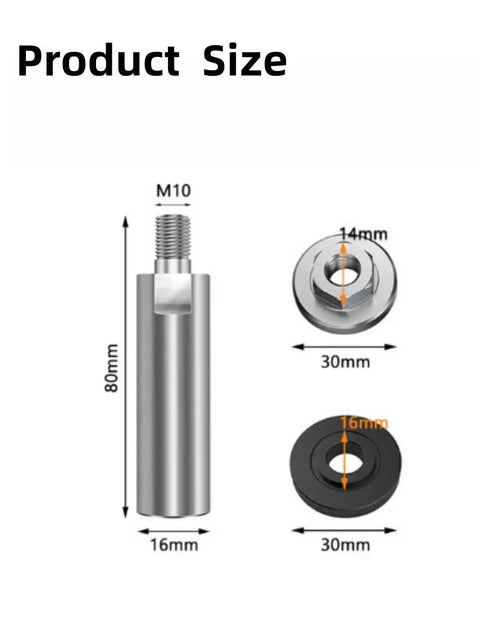 Three Piece Angle Grinder Extension Shaft Set With M10 Thread Holes 60mm Length Beef Up Your Grinder Setup With Pressure Plates