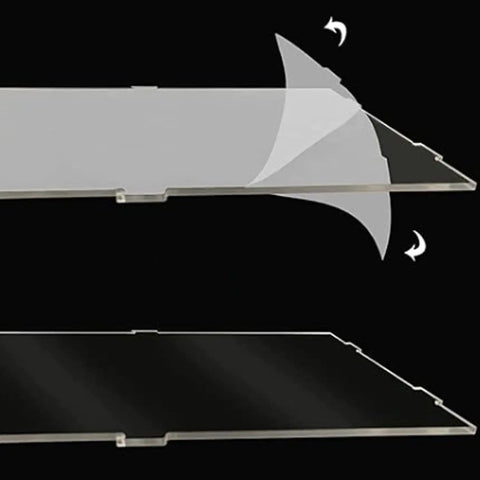 Protective film being removed from Transparent Acrylic Display Case For Lego 75375 Airship Model Clear 2mm Mirror Back Smooth Edges