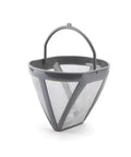 Slick Reusable Coffee Filter Basket With Fine Density Micro Mesh Strainer for smooth drip brewing, gray heat-resistant design.