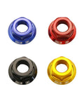 Two Pack 7075 Aluminum Wheel Hub Axle Nuts M10xP1 Bolt Screws For Front And Rear Bike Wheels Lightweight Yet Durable