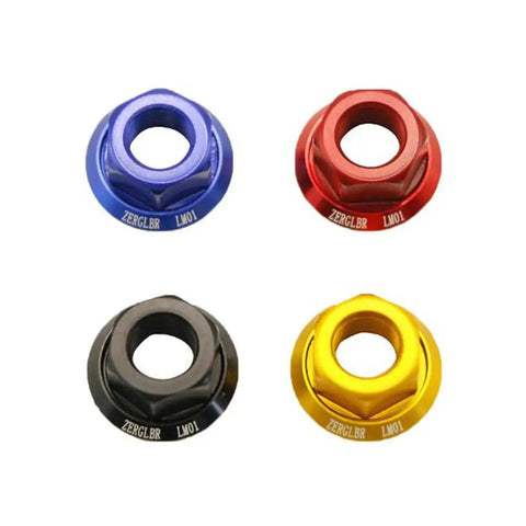Two Pack 7075 Aluminum Wheel Hub Axle Nuts M10xP1 Bolt Screws For Front And Rear Bike Wheels Lightweight Yet Durable
