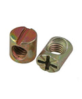 Heavy Duty Barrel Nuts and Cross Dowels Slotted M6 M8 Zinc Plated Furniture Hardware Set for Beds Chairs Cabinets Easy Install With Secure Joints