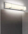 LED Vanity Light Bar For Bathroom 4000K Chrome Finish With Milky Glass Diffuser Over Mirror Wall Sconce Lamps 25.2 Inch Long
