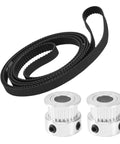 Upgrade Your Tronxy X5SA Printer Game With This Cool Z-Axis GT2 Timing Belt Pulley Kit Featuring A Tough 24 Tooth Synchronous Wheel And Super Long 1068mm Belt For Smoother Printing Sessions. black GT2 timing belt with two 24-tooth aluminum pulleys for Tronxy X5SA Z-axis