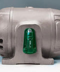 Side view of VB300 3-Axis G-Force USB Datalogger With 18 G Range, 0.00625 G Resolution, attached to industrial motor housing.