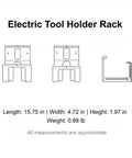 Wall Mounted Drill Holder And Iron Power Tool Rack For Garage Workshop Vertical Cordless Driver Organizer dimensions diagram