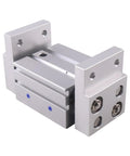Wide Pneumatic Gripper Finger Cylinder MHL2-25D Double Acting Parallel Gripper in metal finish, side view for industrial automation