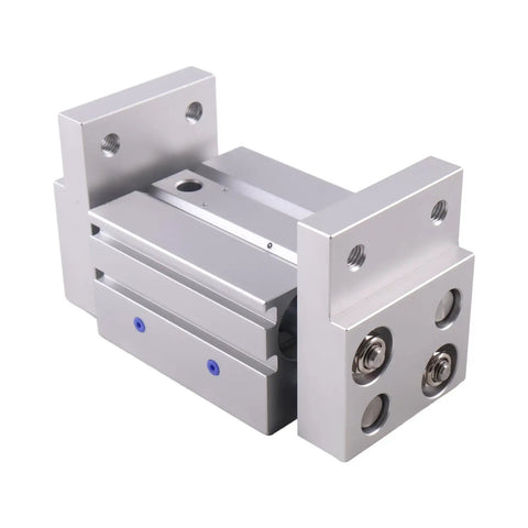 Wide Pneumatic Gripper Finger Cylinder MHL2-25D Double Acting Parallel Gripper in metal finish, side view for industrial automation
