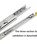 Beefy Heavy Duty Drawer Rails With Full Extension Side Mount Slides Industrial 3 Section Track Runners Locking Ball Bearing Metal Rails 650mm Pair