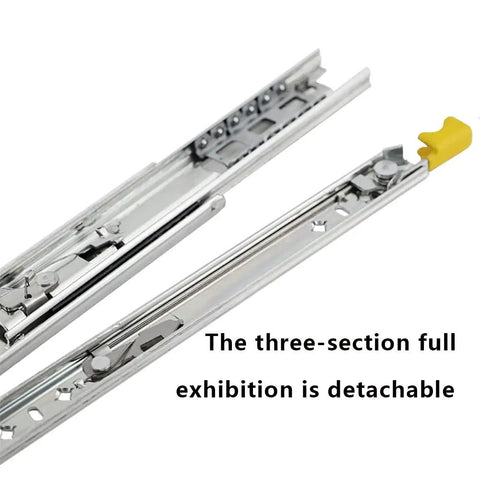 Beefy Heavy Duty Drawer Rails With Full Extension Side Mount Slides Industrial 3 Section Track Runners Locking Ball Bearing Metal Rails 650mm Pair
