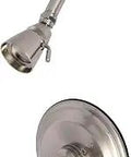 Single Handle Pressure Balanced Shower Faucet Brushed Nickel for Modern Bathrooms Wall Mount Solid Brass Construction