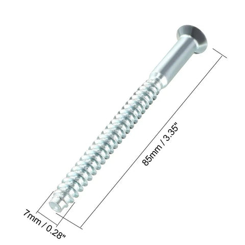Heavy Duty 7X85Mm Flat Head Hex Socket Confirmat Wood Screws Zinc Plated Rock Solid Furniture Connectors For Blast Tight DIY Assembly Hella Strong Knockout Joint Strength 20 Piece Pack