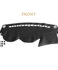 Leather Dashboard Cover Mat Black Line For Hyundai Sonata 2011 2014 Dope Dash Shield front view with installation pads