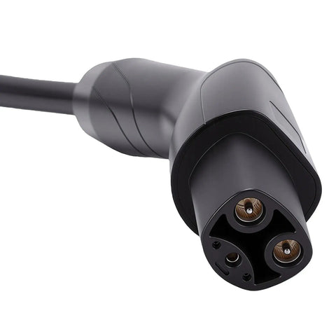 Heavy Duty 50A EV Charger Extension Cord 16.4 Foot Level 1 cable connector with three prongs for universal EV charging.