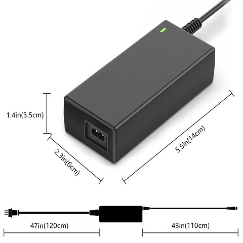 24V 4A Power Supply Adapter for AMS2 Pro Bambu Lab Automatic Material With Fire-Resistant Housing And Rock Solid Safety Protections Against Overvoltage Overcurrent Short Circuit And Overheating CE FCC RoHS Certified Quiet Reliable DC Output, black 14cm adapter