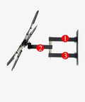 Universal Desk TV Stand With 360 Degree Rotating Wall Mount Bracket for flat screens, showing mounting arms and pivot points.
