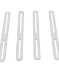 Stainless Steel Flat Mending Plate 4 Pack With Single Slot Adjustable Repair Brackets Smooth Brushed Finish in a row