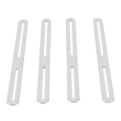 Stainless Steel Flat Mending Plate 4 Pack With Single Slot Adjustable Repair Brackets Smooth Brushed Finish in a row
