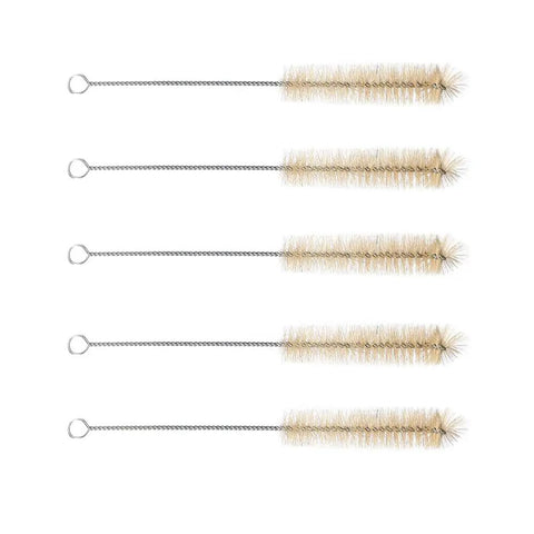 5 Piece Test Tube Cleaning Brush Set Size S M L For Lab Glassware, 19mm And 34mm Diameters, Long Bristles For Thorough Tube Wash