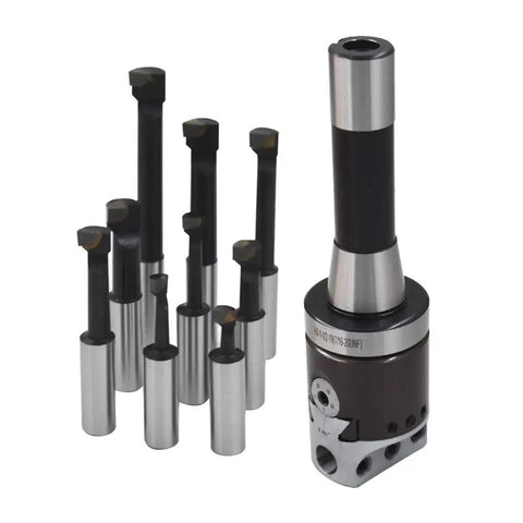 Built Tough Two Inch Boring Head Kit With R8 Shank And Nine Piece Half Inch Carbide Boring Bar Set For Precision Milling Gears That Rolls Sweet And Delivers Knockout Accuracy Shop Wide